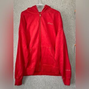 YoungLA Zip Up Hoodie XL Red Full Zip Sweatshirt YLA Logo Men’s
